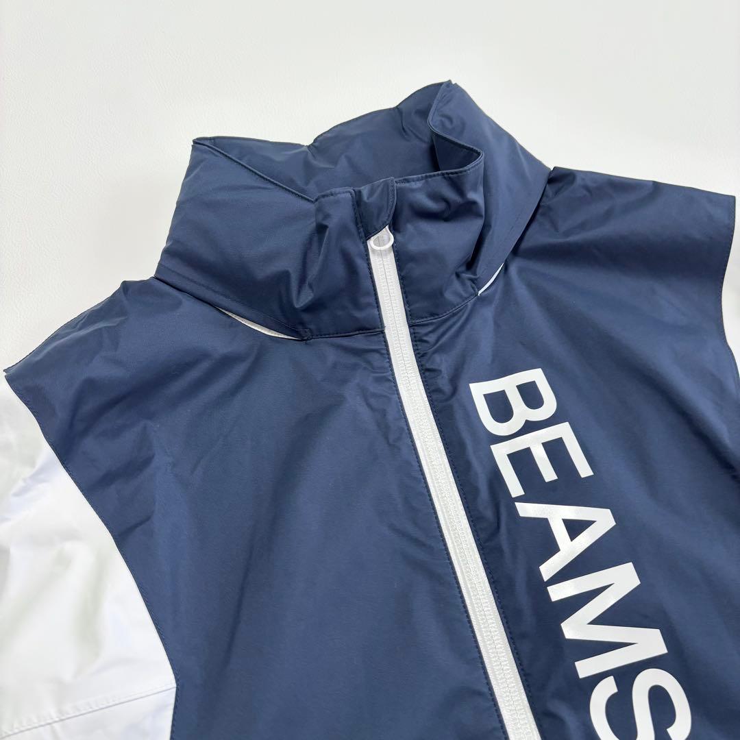 極美品✨ ビームス ゴルフ レイン セットアップ 紺 白 ユニセックス XL