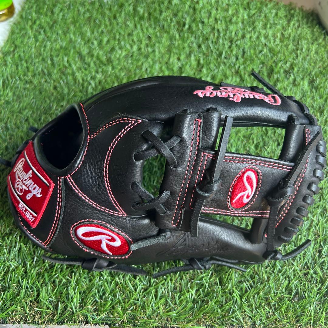 【美品】Rawlings 軟式グローブ ブラック×ピンク