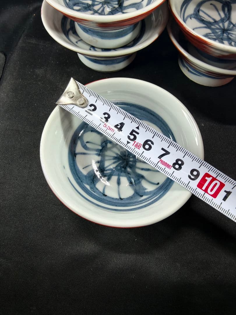陶芸家梅田純一作品 手描き 小鉢5客揃い 共箱 蒐集家放出美品 未使用蔵出し