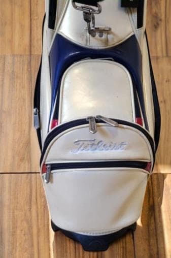 きくすけ送料無Titleist 高級エナメル大型キャディバッグトリコロール