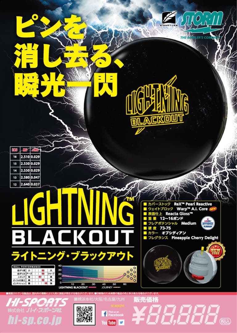 STORM 中古 LIGHTNING BLACKOUT 15ポンド プラグ有
