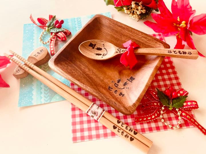 シンママ様ご確認　repeat♡thanks 名入れ角形プレート皿&スプーン