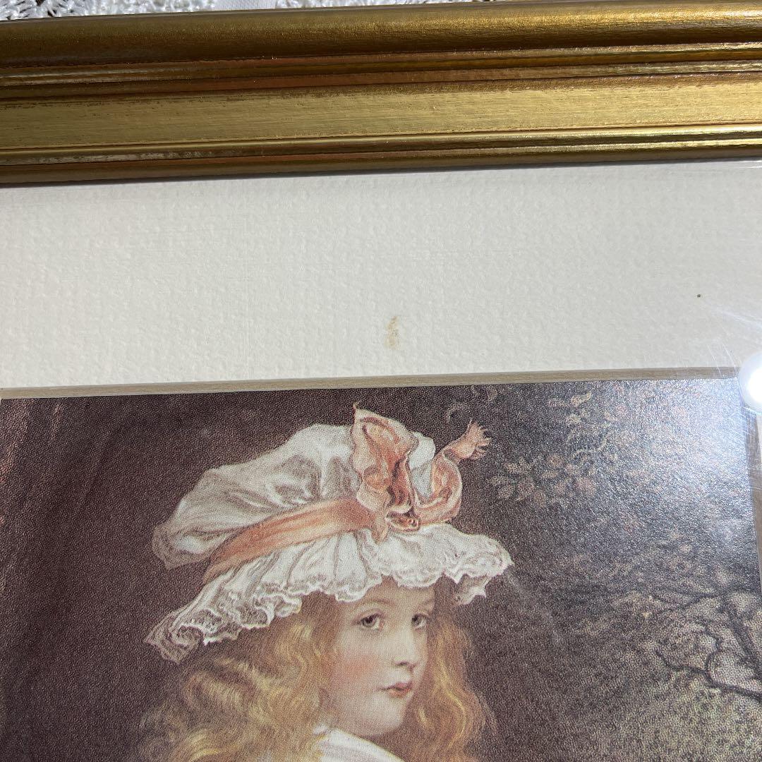 Antique  アンティーク  少女 額縁   イタリア