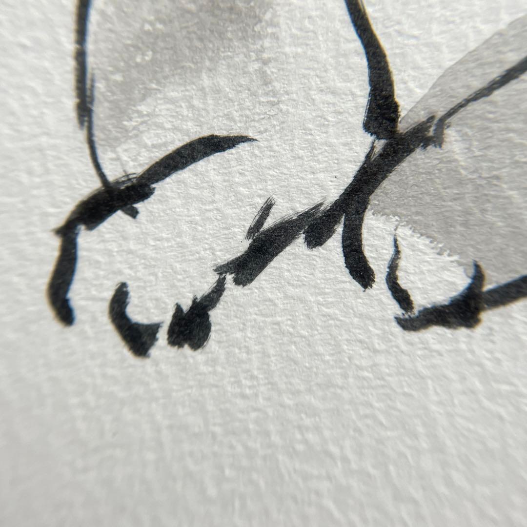 伸びる猫｜墨画 原画｜B4 額装作品｜一点物｜2025
