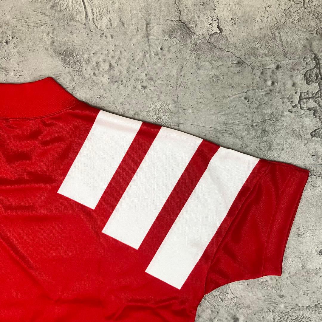 90s adidas EQUIPMENT ゲームシャツ デサント製 古着 赤 L