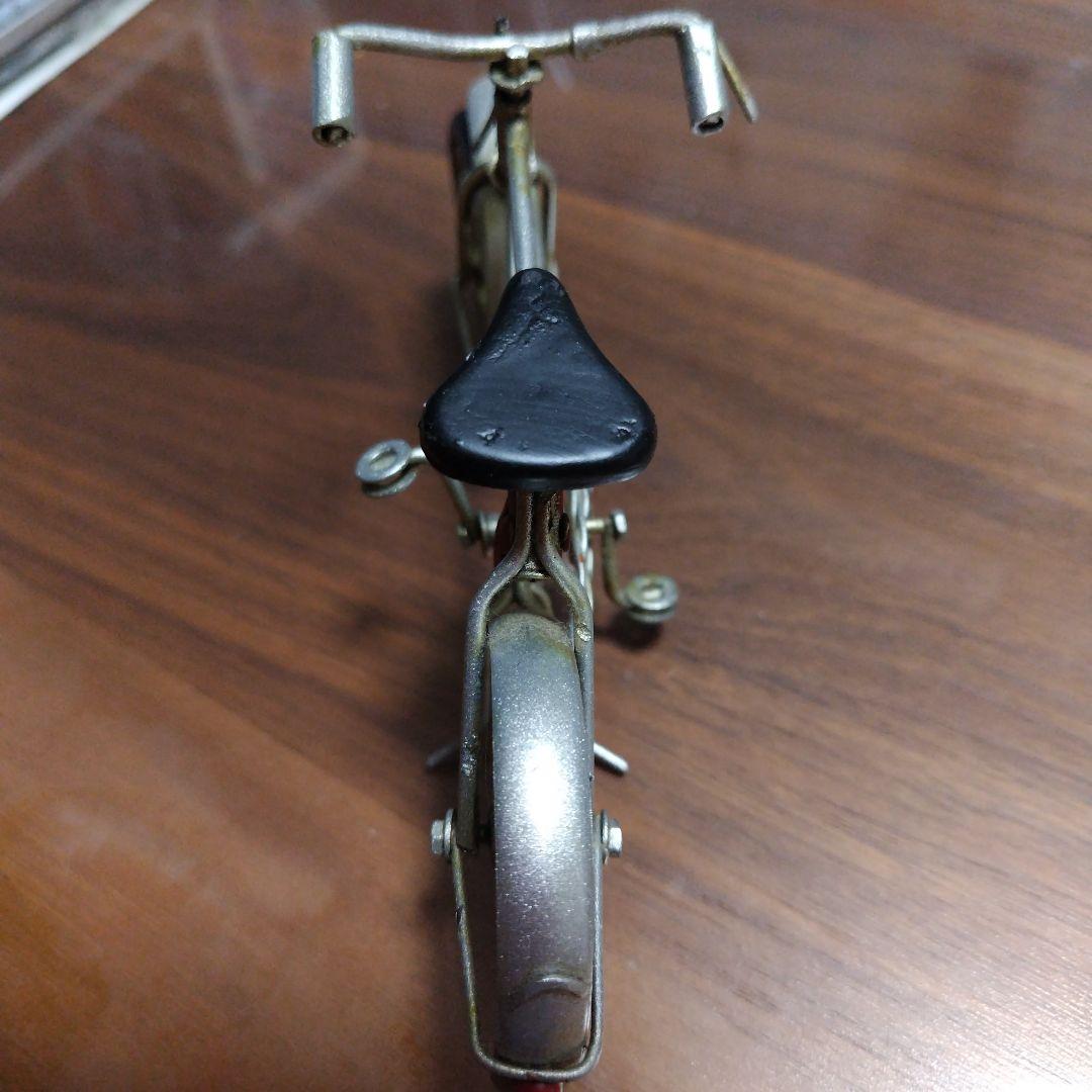 ミニチュア自転車 金属製 シルバー/ブラック