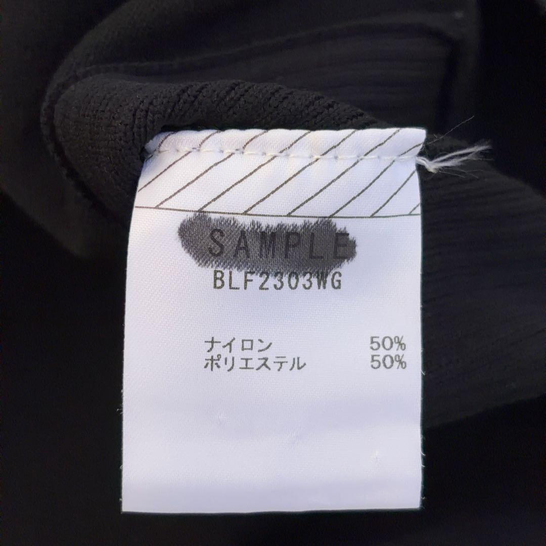【Black&White】ゴルフニット セーター ビッグロゴ 異素材切替 黒 M