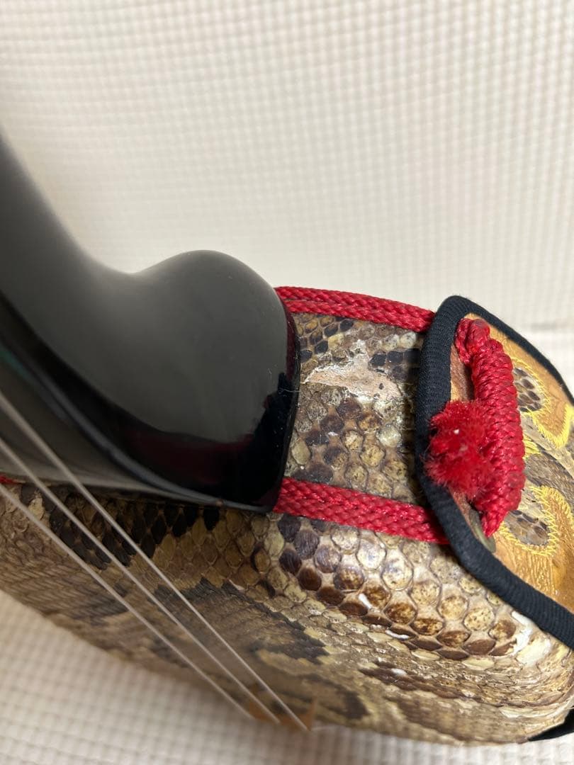 本蛇皮 三線 本体 バチ付き 沖縄