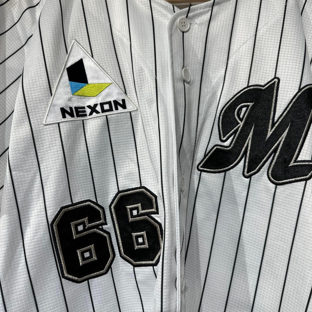 【美品】千葉ロッテマリーンズ　ユニフォーム　背番号66 岡田幸文元選手　M