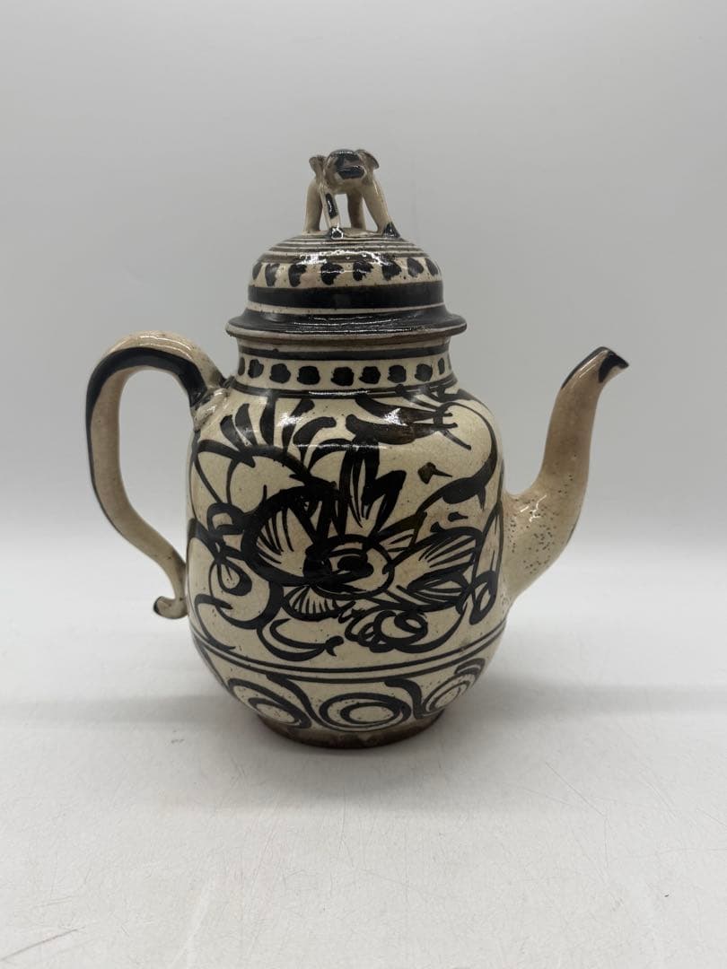 高橋道八作　黒釉水注　茶器　茶道具　木箱入　送料込み251125
