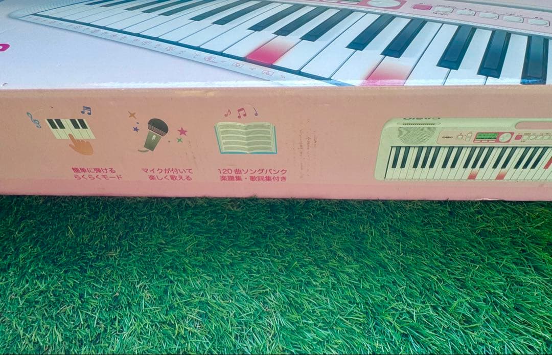 CASIO LK-320 光ナビゲーションキーボード 譜面台、マイク付き