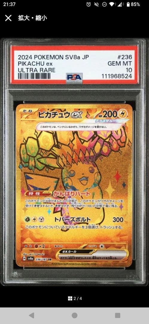 テラスタルフェス2024 ピカチュウex #236 ウルトラレア(UR)