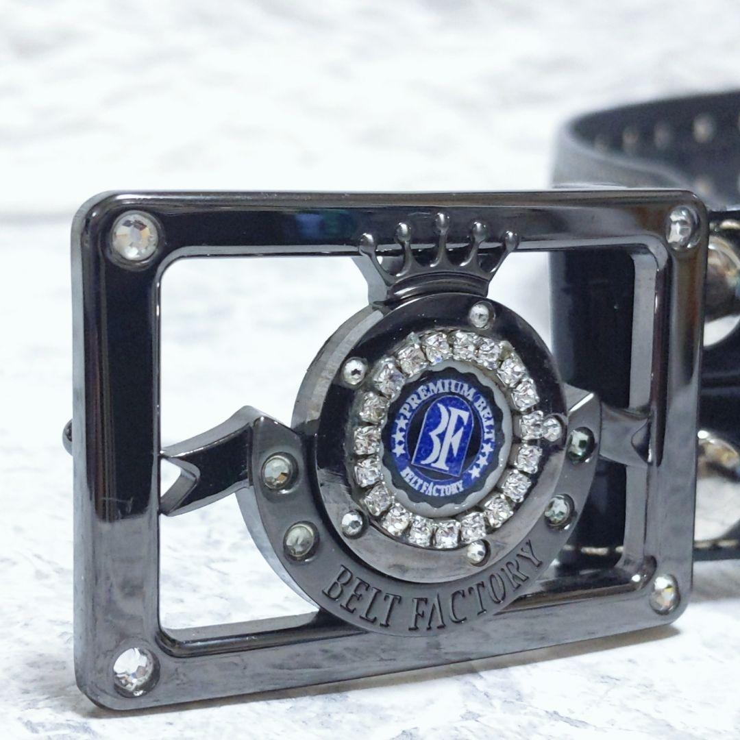 BELT FACTORY ゴルフマーカー付き ベルト スワロフスキー ブラック