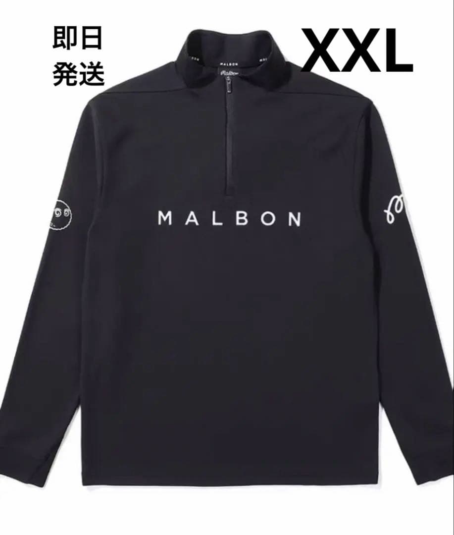 黒　XXL 新品　マルボンゴルフ MALBON GOLF 　　ハーフジップ