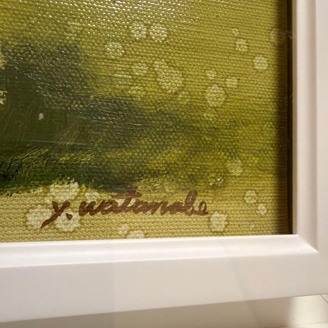 Y. Watanabe 油彩画 花瓶の花 SMサイズ