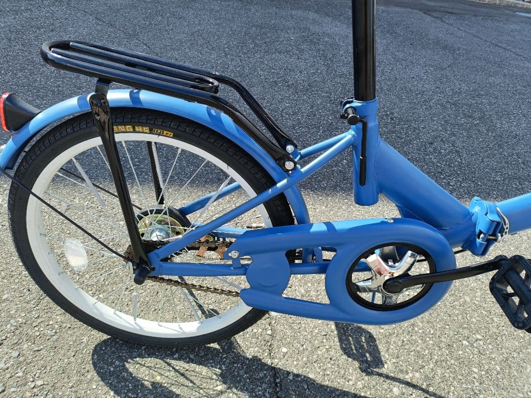 折りたたみ自転車 青 前バスケット付き（購入したばかり）