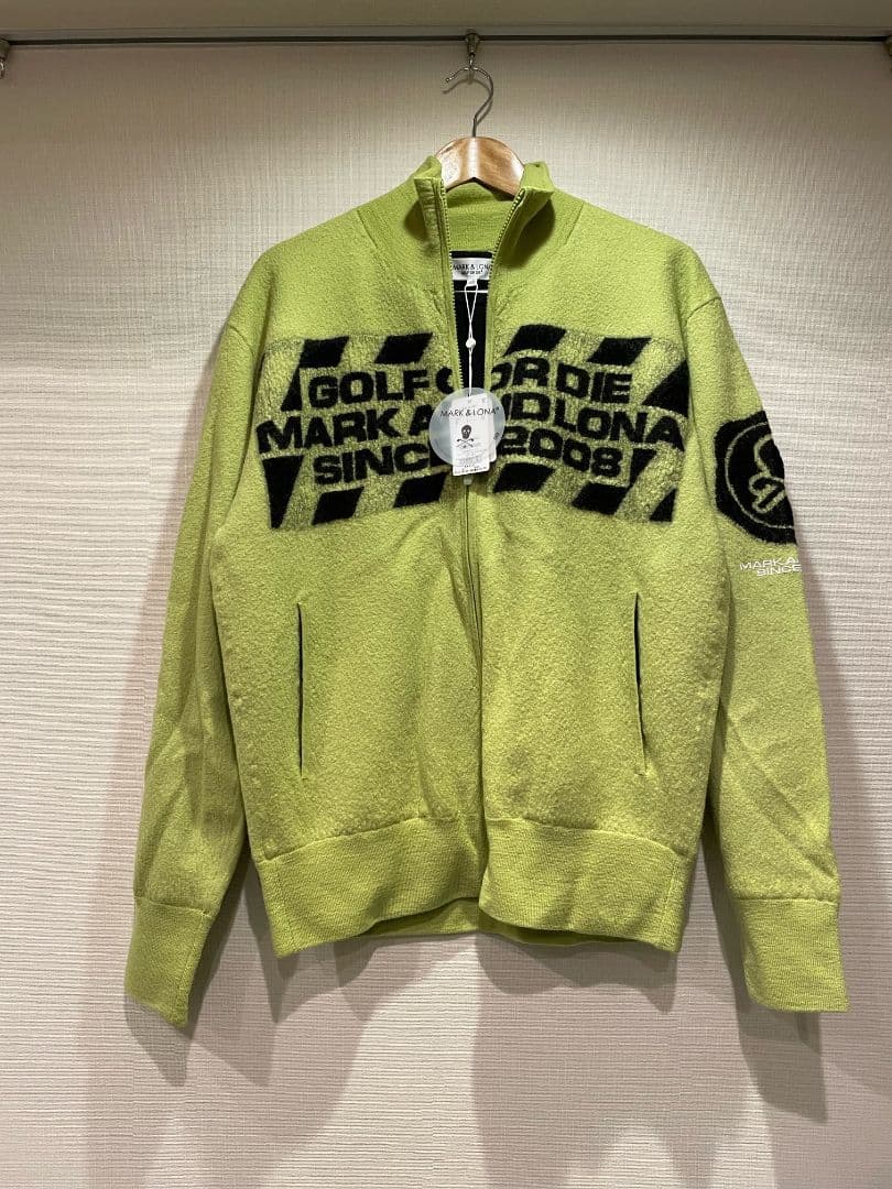 新品✦マークアンドロナ✦24年秋冬オーバーニットジャケット✦蛍光グリーン