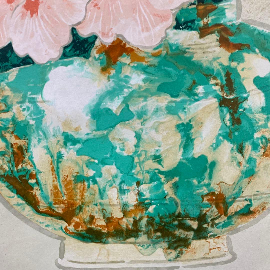 美品 掛け軸 前田青邨筆「桃の花」リトグラフ 華鴒美術館 名画