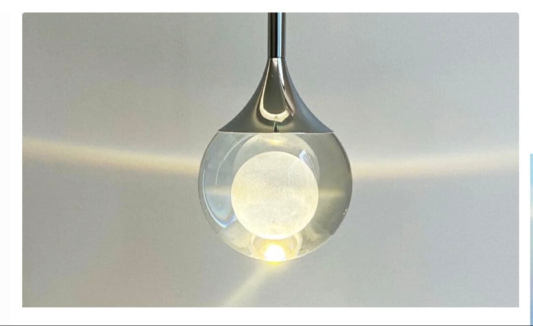ガラス ペンダントライト 月形　吊り下げ灯　LED 新品　照明　1灯