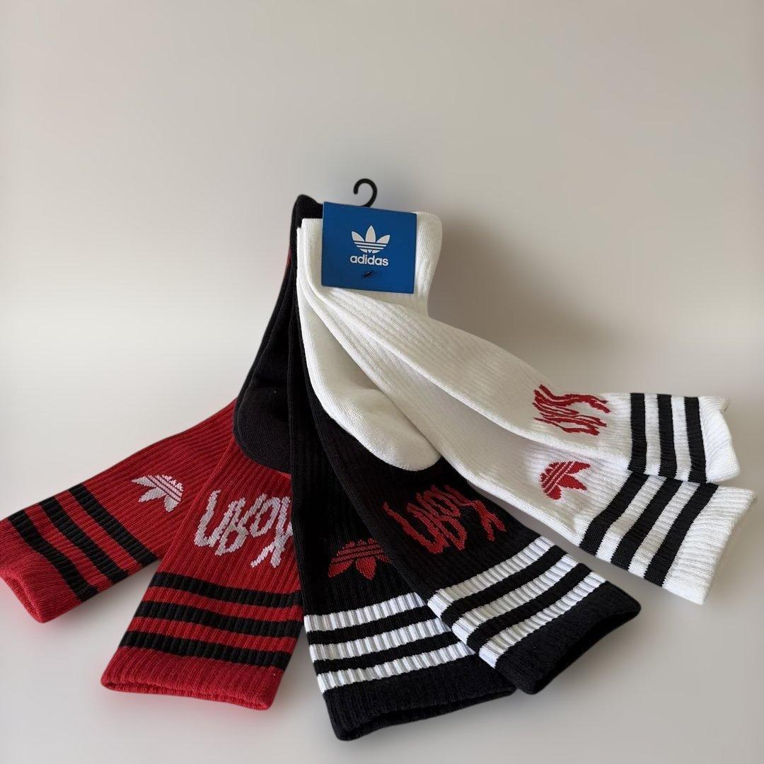 adidasxKORNコラボ　ロングソックス　3色セットL 新品タグ付き