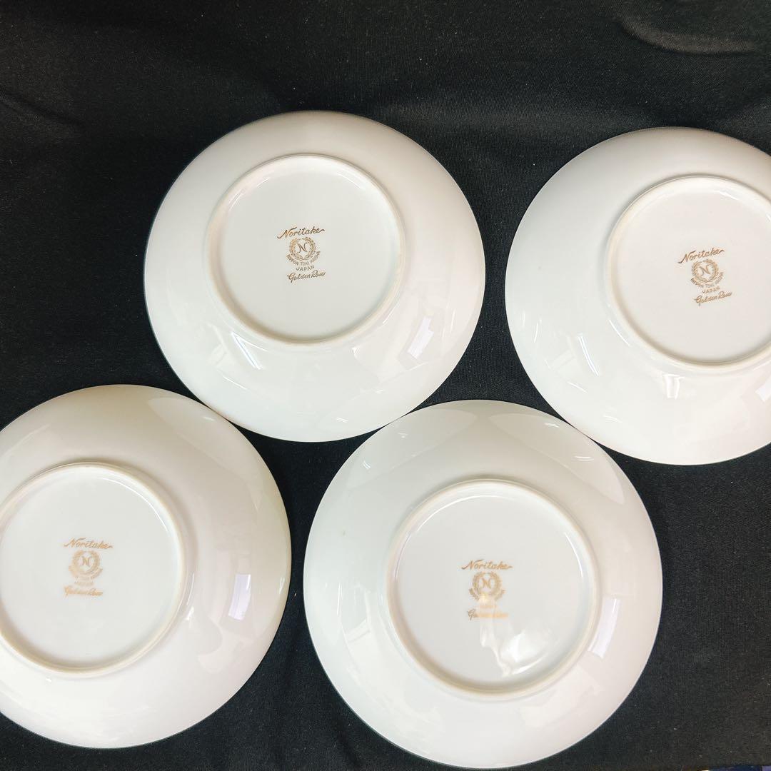 【美品】未使用品級　ノリタケ　ゴールデンローズ　ボウル　4枚　浮彫り　薔薇　金彩