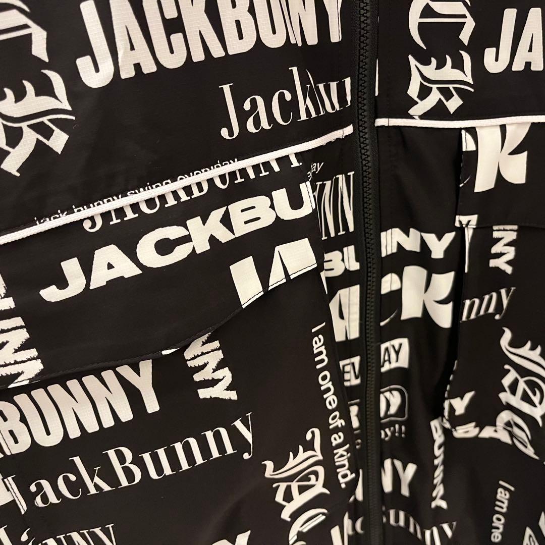 新品★24,200円 ジャックバニー ジップアップフーディブルゾン ロゴ総柄 L