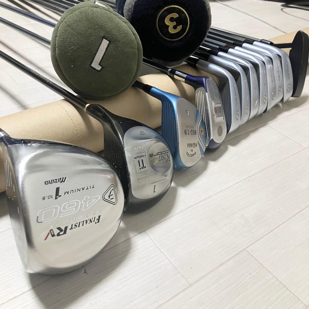 ドライバー2本/メンズゴルフセットMIZUNO/cobra他クラブ12本バック付