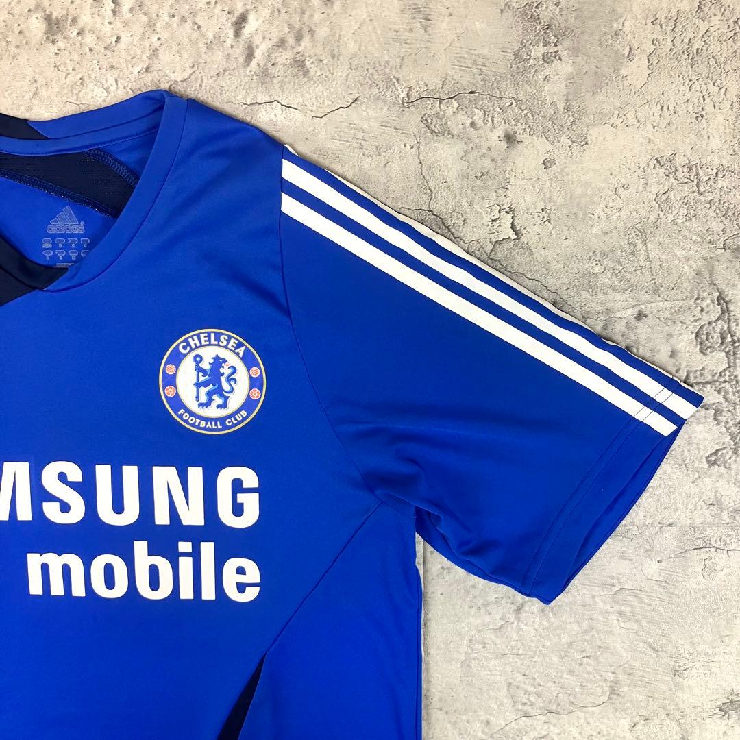 adidas チェルシーFC トレーニングシャツ 古着 企業ロゴ 三本線 ブルー