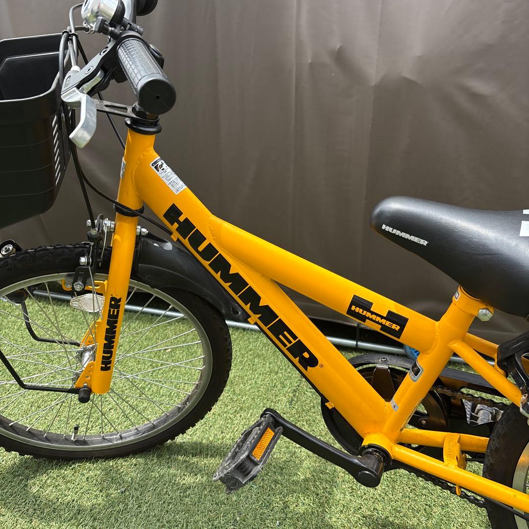 HUMMER 子供用自転車 イエロー 前カゴ付き