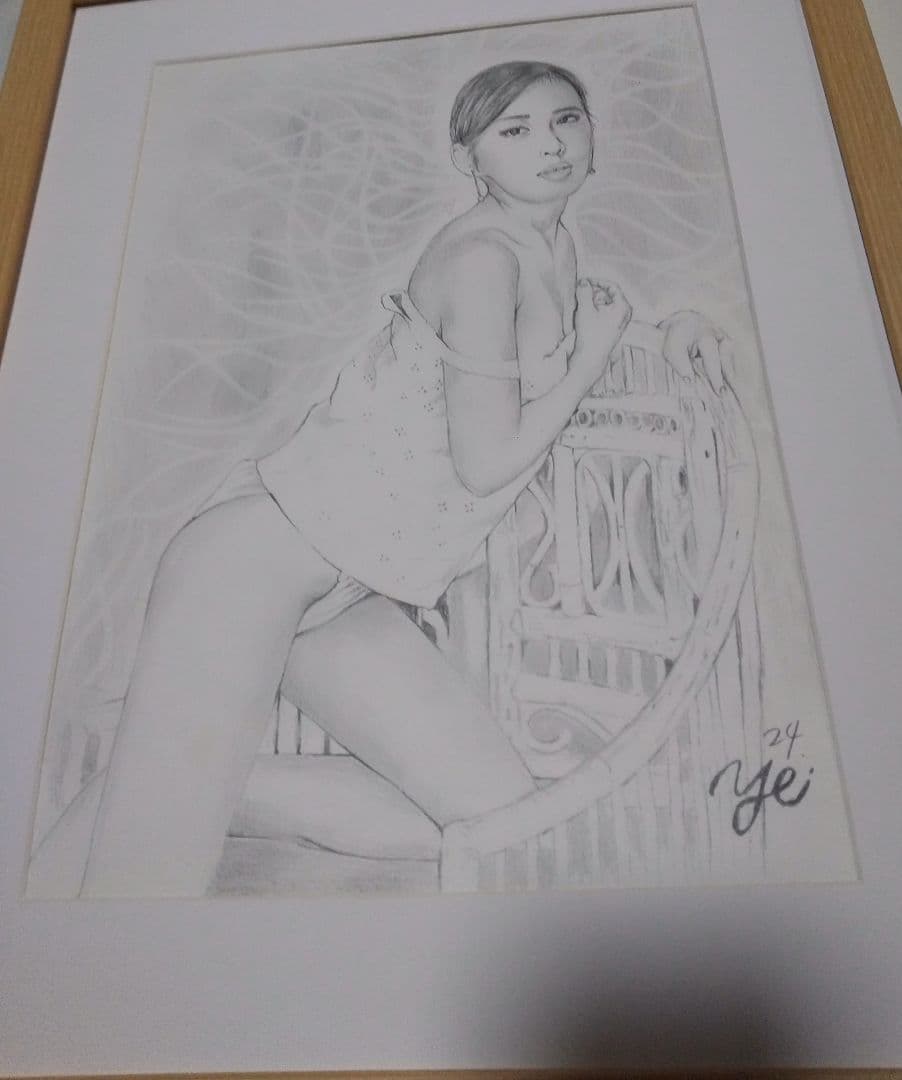 裸婦、美人画、絵画、チェアーk山本英二、新品額縁、真作、肉筆、高塚省吾、森本草介