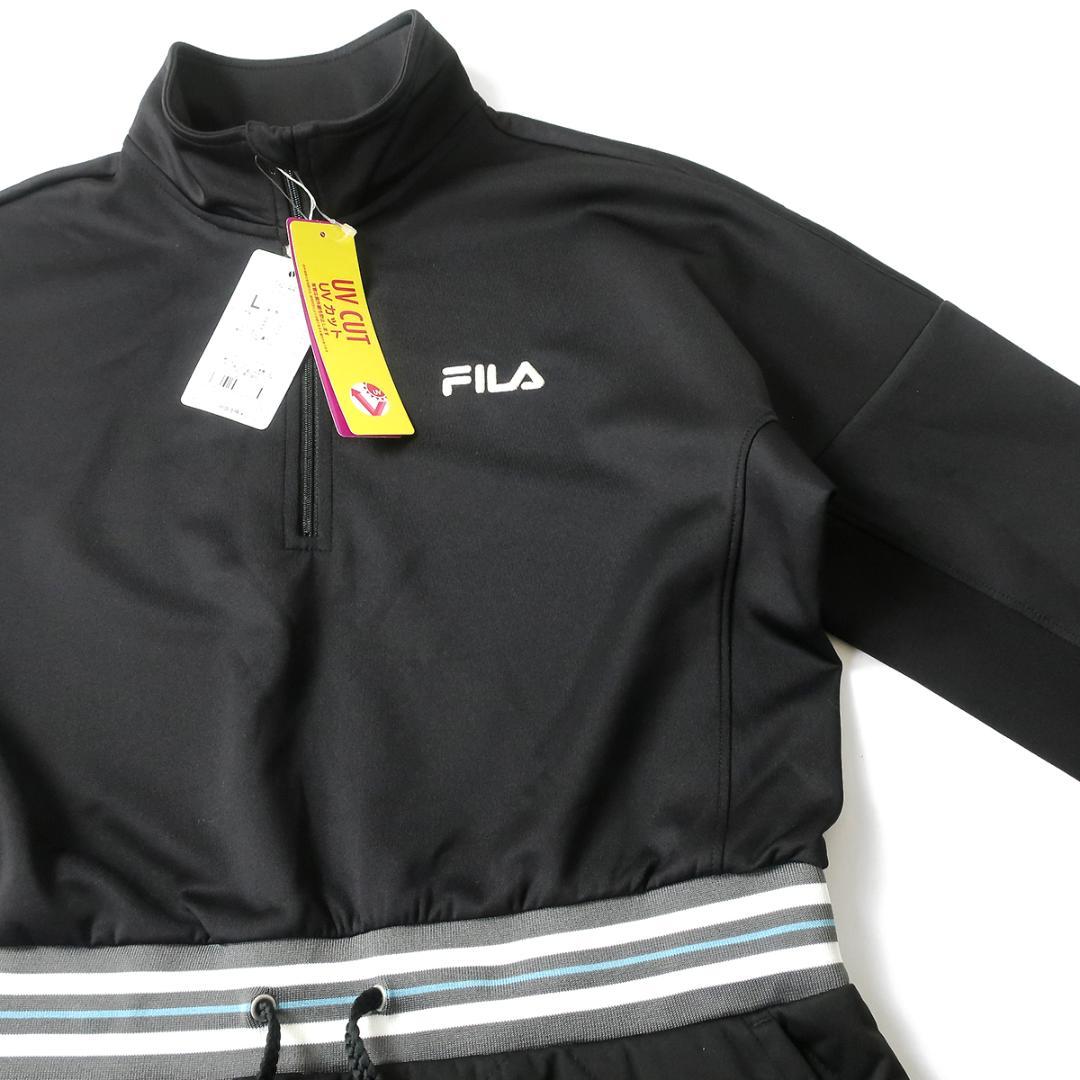 FILA GOLF　異素材ミックス ジャージワンピース 中綿キルトスカート