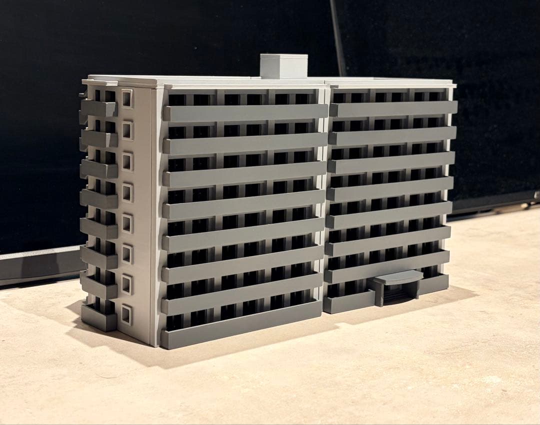 Nゲージ 鉄道模型　マンション　ストラクチャー　ジオラマ　建築模型