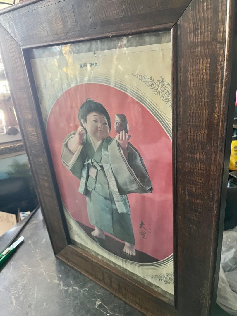 明治大正時代額、アンティーク額、絵画、天然木額縁、額入りポスター 昭和レトロ額