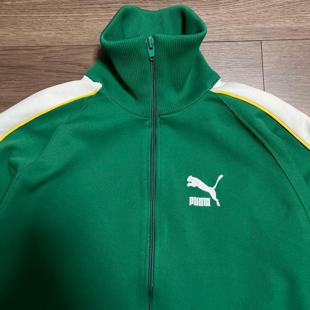 70s 80s PUMA プーマ トラックジャケット 緑 L あいみょん 良色