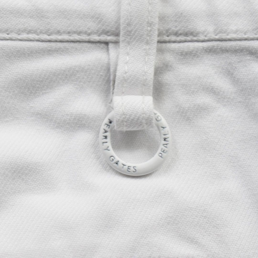 近年モデルPEARLY GATES ストレッチホワイトパンツ サイズ4 ロゴ刺繍