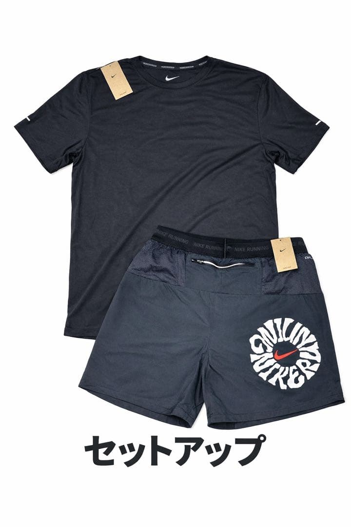 新品　NIKE セットアップ Tシャツ　ランニングショーツ ブラック XL