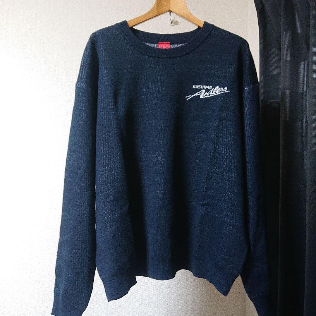 【新品】鹿島アントラーズ セーター ネイビー/ホワイト サイズXL