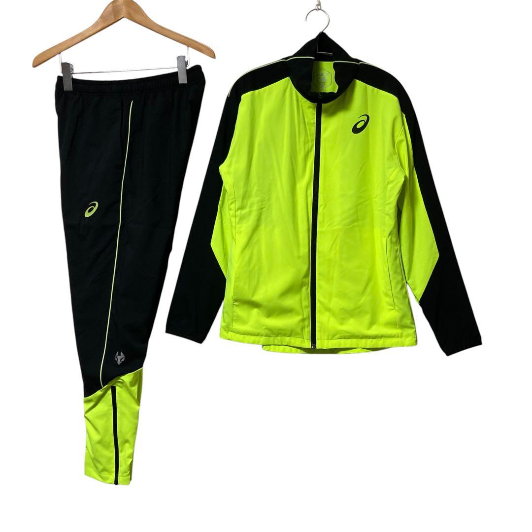 【美品】asics アシックス　ウインドブレーカー　セットアップ　裏起毛