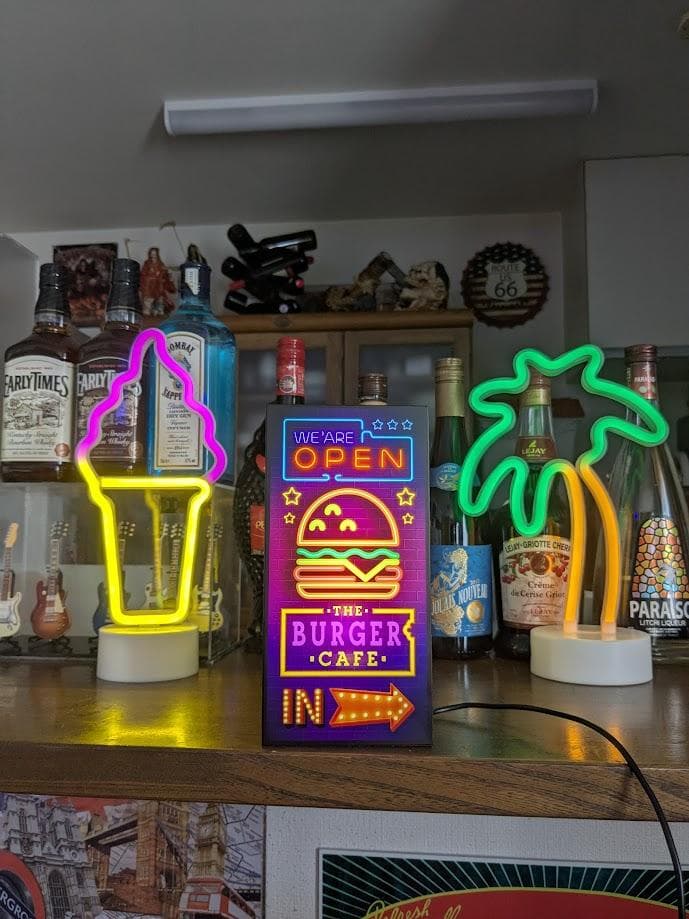 ハンバーガー カフェ ダイナー サイン 看板 置物 アメリカン雑貨 ライトBOX