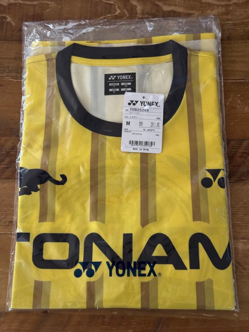 トナミ運輸バドミントンレプリカユニフォーム 黄色 Mサイズ ショップ袋付き