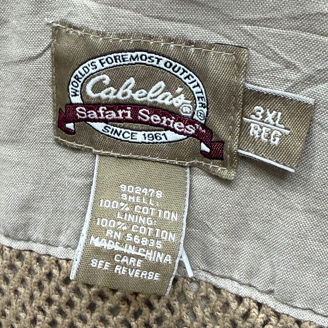 687 Cabela's サファリ多ポケットユーティリティベスト 3XL カーキ