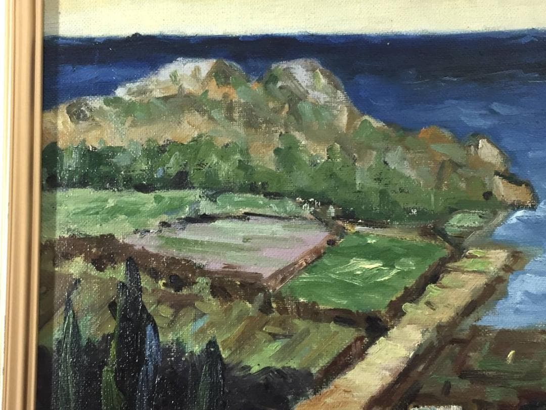 傑作 酒井良太郎 F4号 『外房風景』油彩 油絵 絵画 千葉県 房総半島 風景画