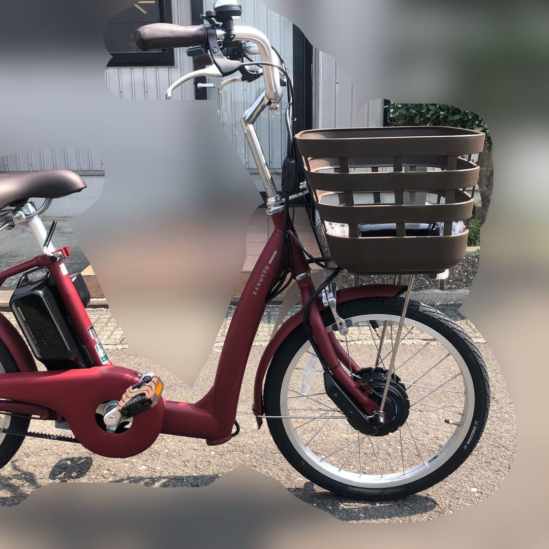 美品 現行 電動アシスト自転車 ブリヂストン ラクット 20インチ 赤 レッド