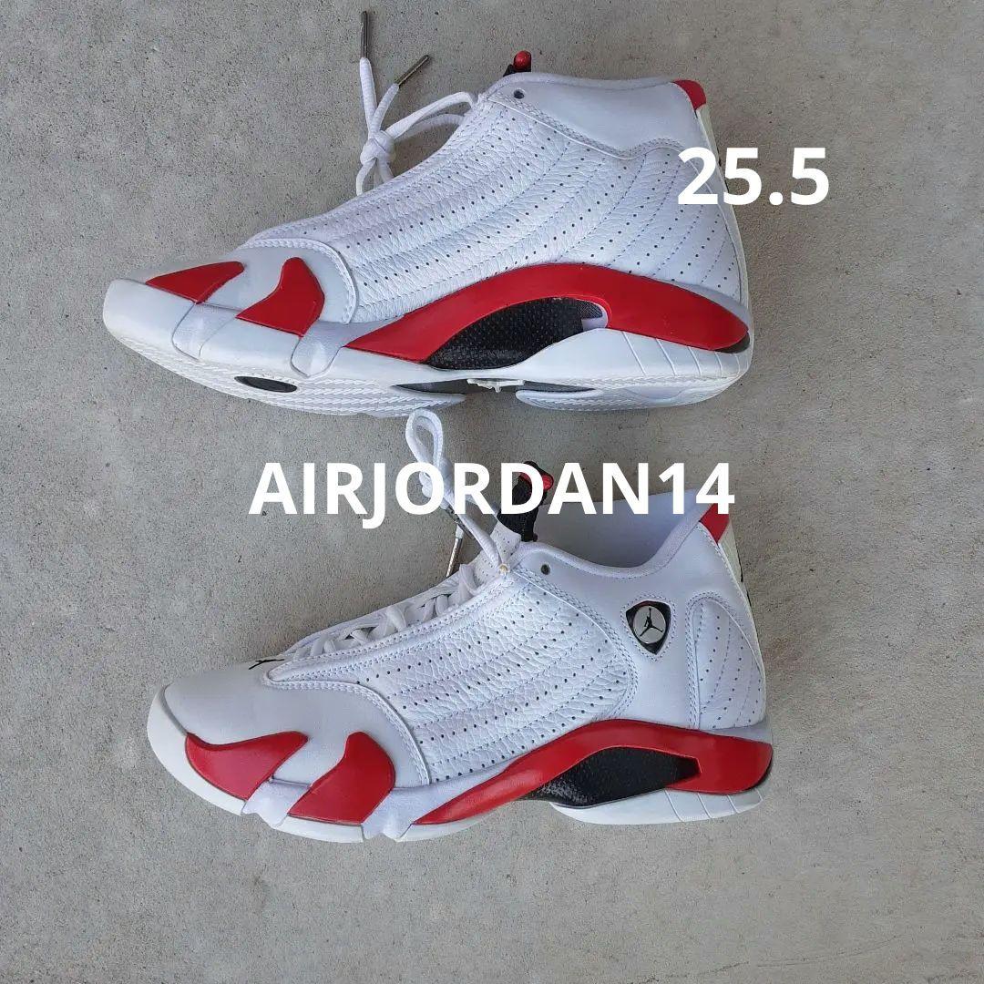 【極美品】NIKE　Air Jordan 14 ホワイト/レッド　25.5cm
