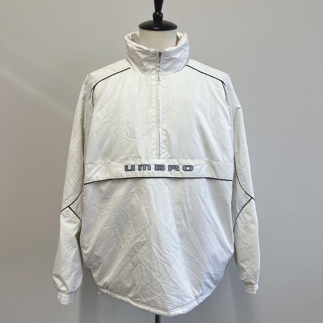 アンブロアノラックパーカー白厚手生地メンズ3XLサイズ刺繍ロゴ　7211