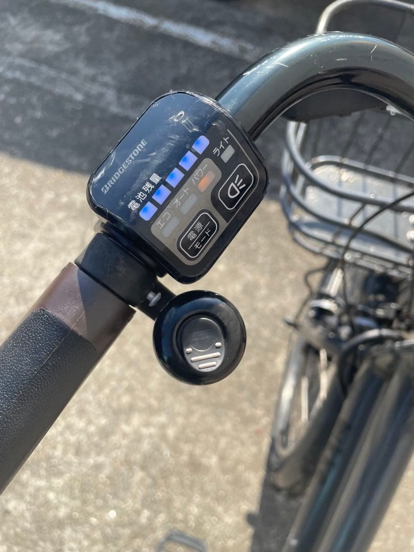 電動アシスト自転車　ブリヂストン　ビッケ　グリ　チャイルドシート