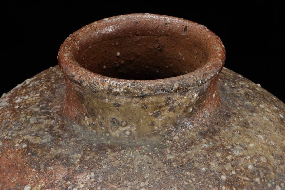 古陶 自然釉 古壺 灰被り 胡麻景色 大壺 高さ36㎝ 時代物 古道具 骨董品