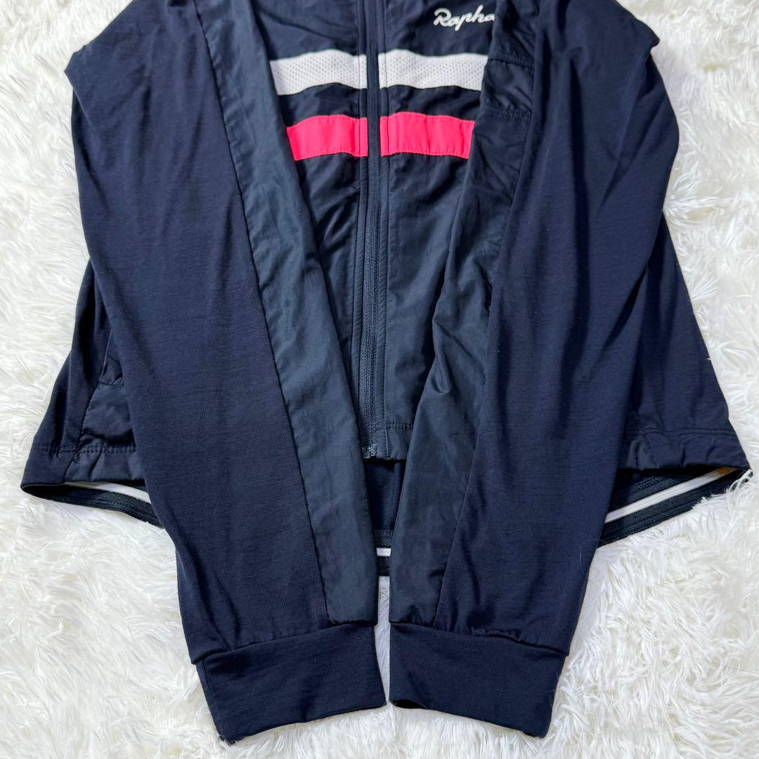 Rapha Brevet ウィンドブロックジャージ 長袖 S 反射ライン 紺