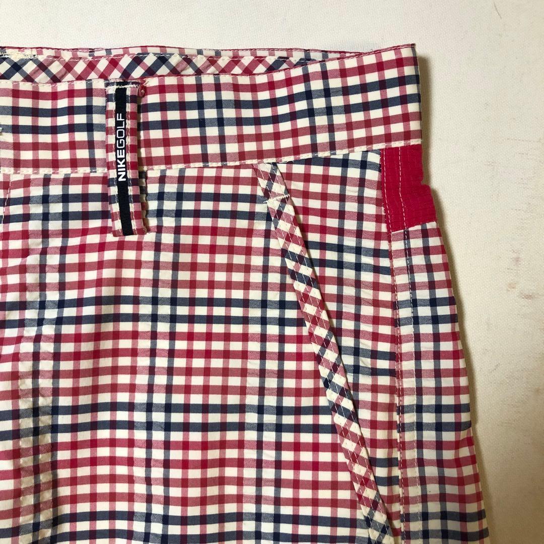 ナイキ ゴルフ ハーフ パンツ レッド チェック サイズ31