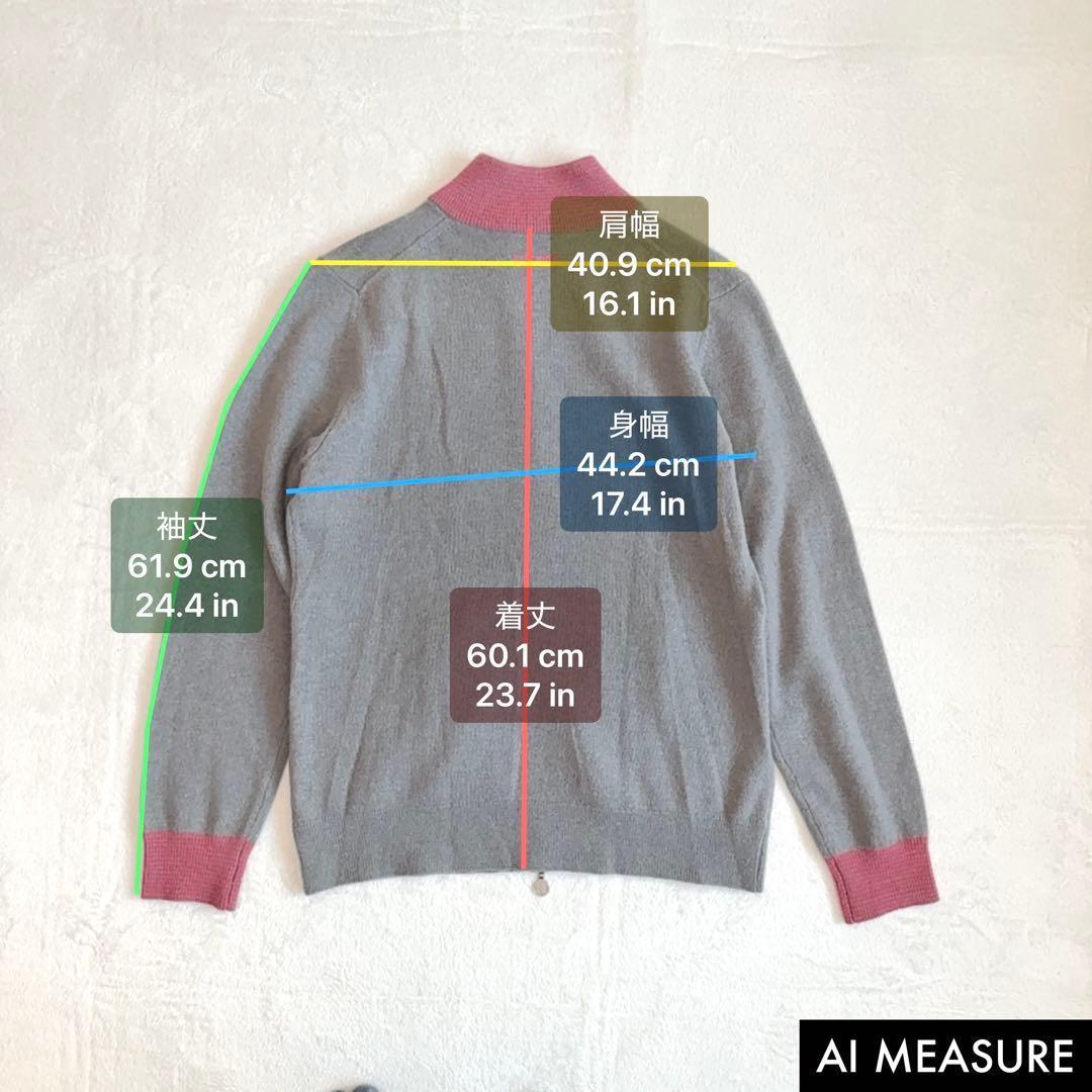 G/FORE カシミヤ混 ジップニット 40 グレー×ピンク